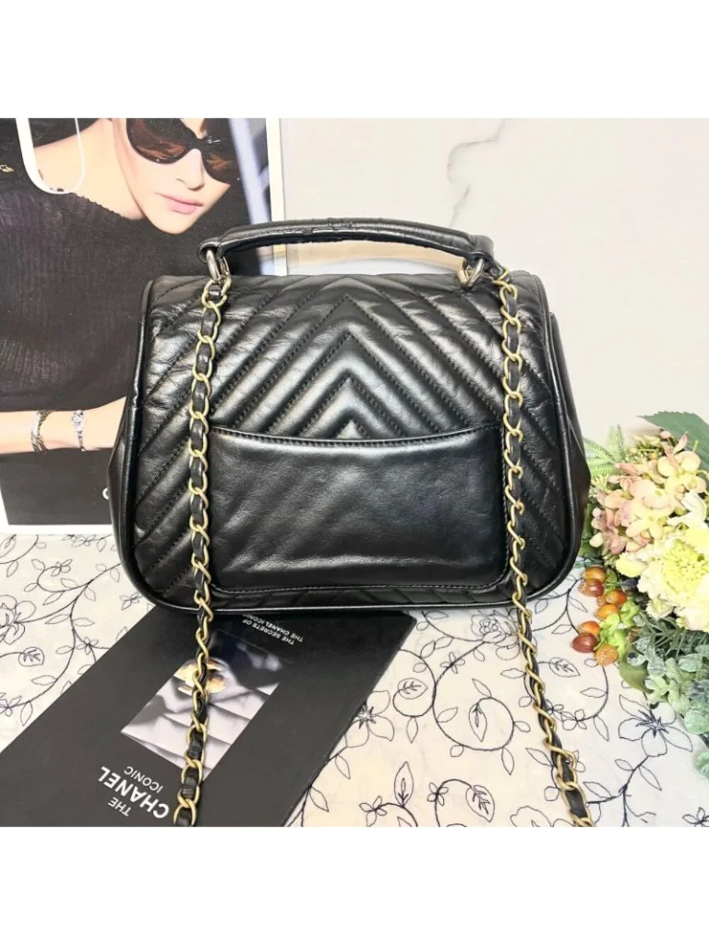 Chanel 2-Way Chevron Chain Shoulder Bag